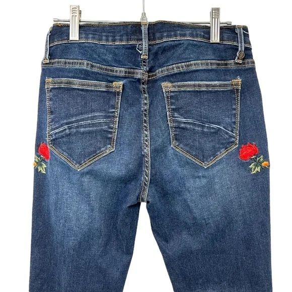 Driftwood Floral Boho Embroidery Distressed Skinny Denim Jeans Women’s 26 - Picture 5 of 11